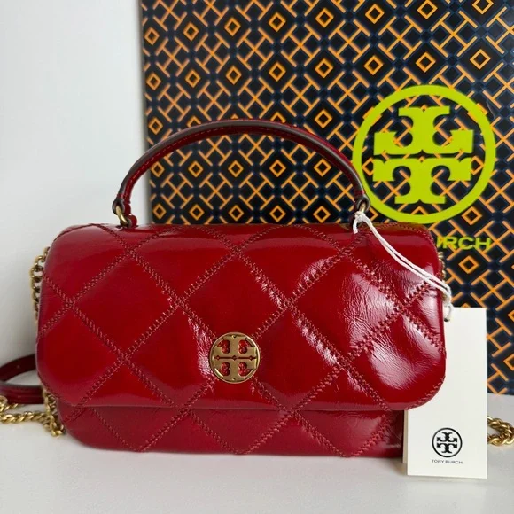 NWT Tory Burch Willa Shine Mini Top Handle Bag - Picture 2 of 12